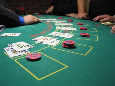 Blackjack spillbord på casino